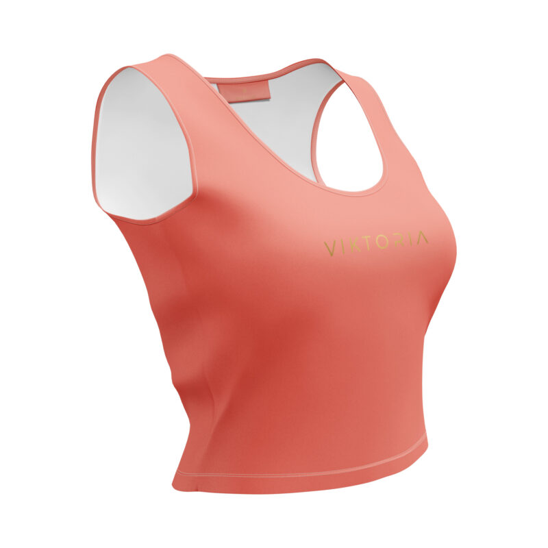 Camiseta Corta Top Coral Oro FVKBVC